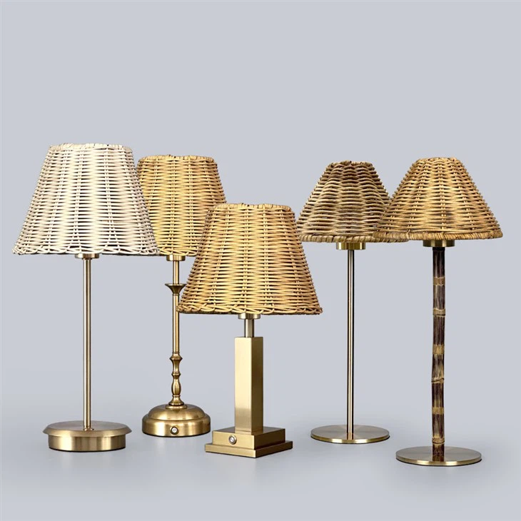 Ръчно изработен абажур от естествен ратан